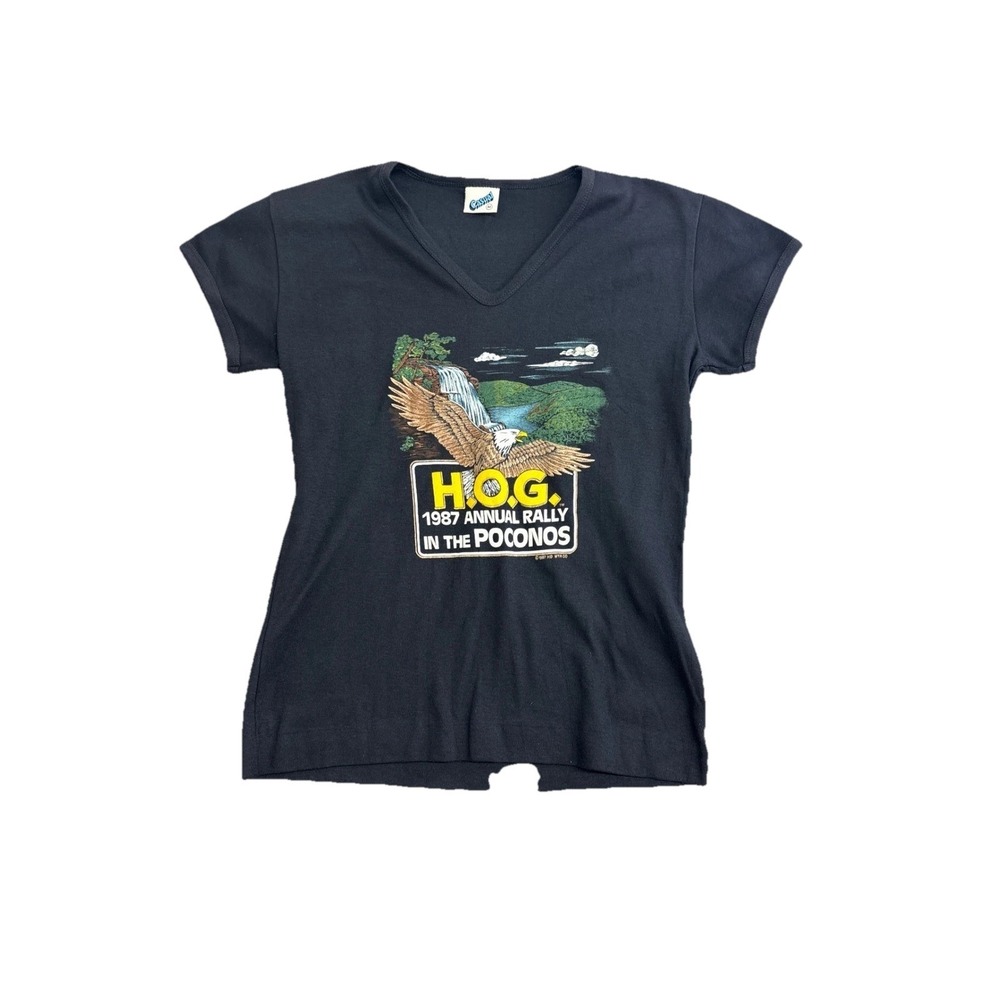 Vintage Harley Davidson Y2K Women Poconos 80s Top
